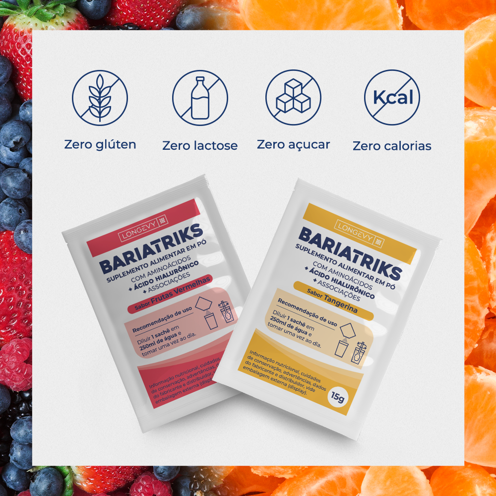 SUPLEMENTO BARIATRIKS com 14 SACHÊS SABOR MISTO