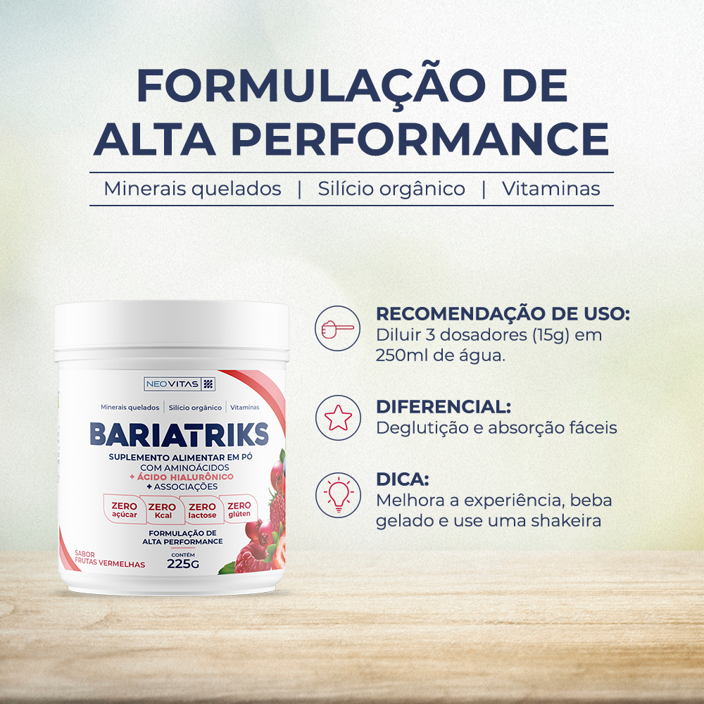 SUPLEMENTO BARIATRIKS FRUTAS VERMELHAS - 225g